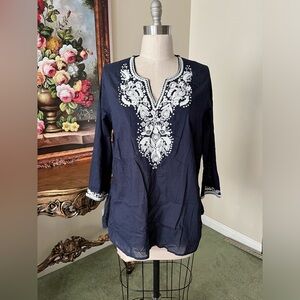 Elie Tahari Bohemian Embroidered Tunic NWT